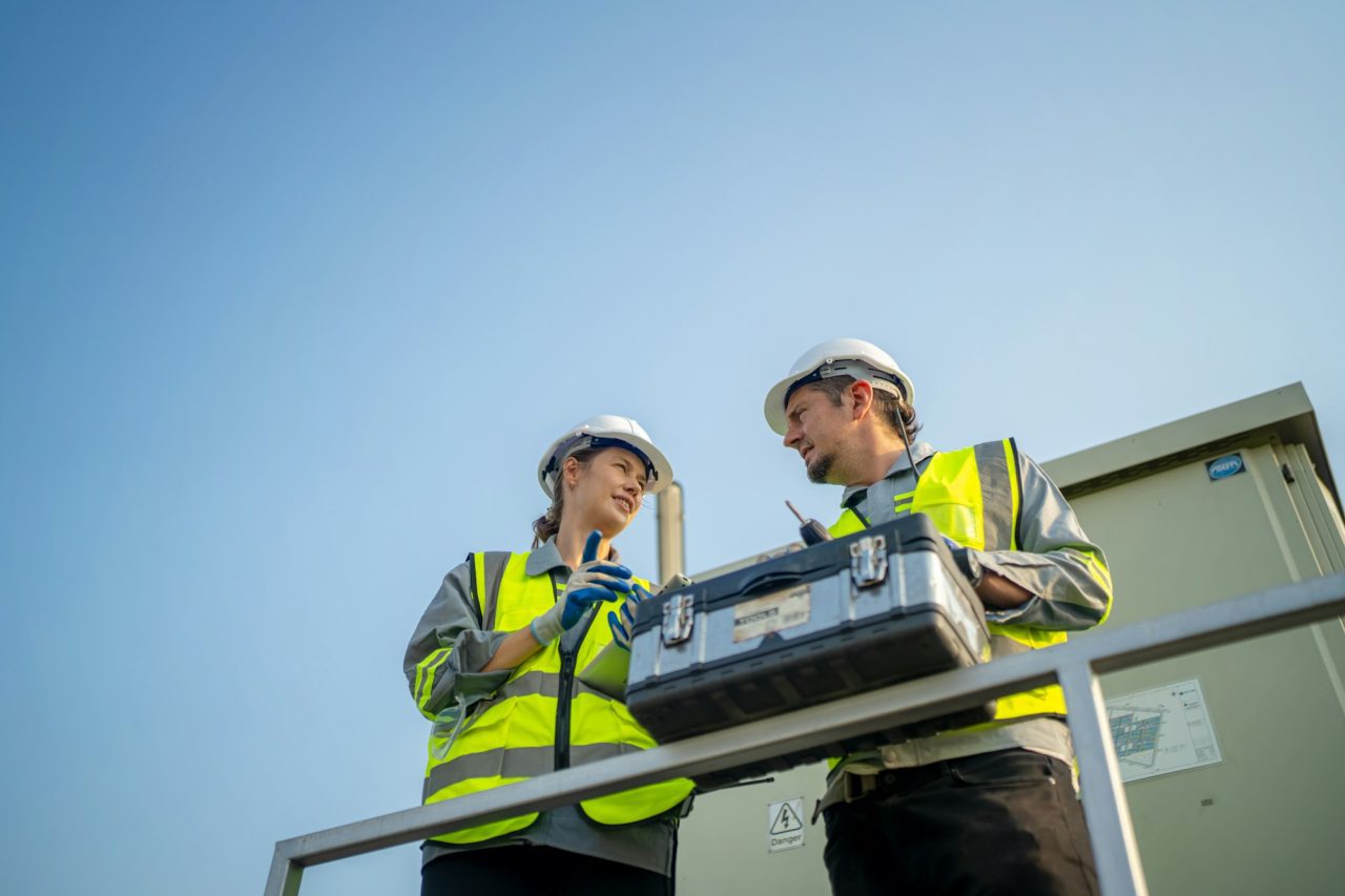 at-construction-site-engineer-servicing-solar-panel-on-electric-plant-